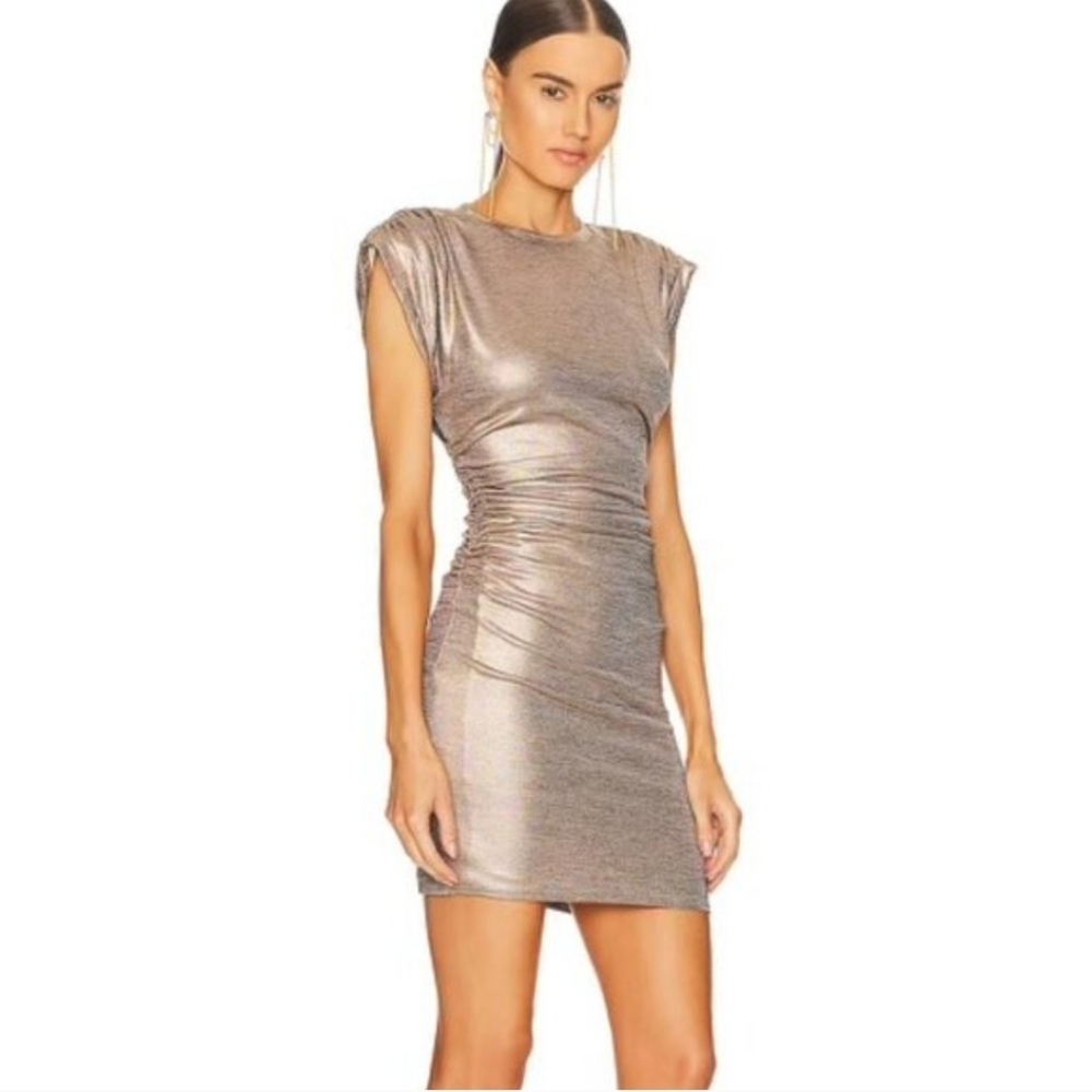 NWT | Lovers and Friends Rosie Proseco Shimmer Rose Gold Dress Small - Picture 2 of 12